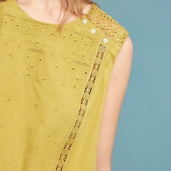 Anthro Isla Vista chartreuse top - Picture 2 of 9